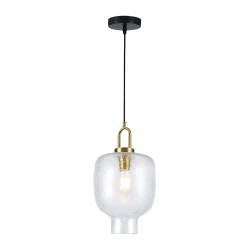 LED Κρεμαστό Φωτιστικό Μονόφωτο Διάφανο  1 x E27 D:230 Oslo - Viokef