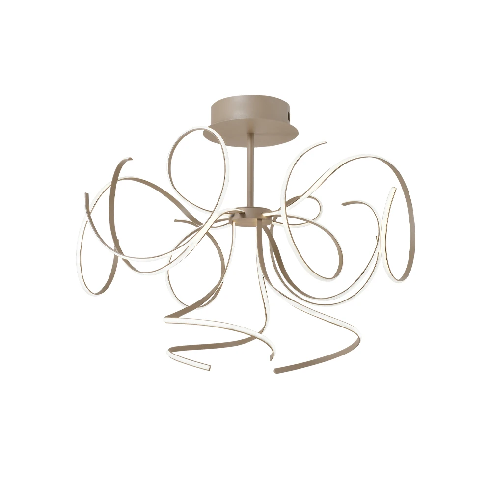 LED Φωτιστικό Οροφής Non-Dimmable Ανοιχτό Καφέ 53W Ivana Viokef