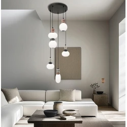Led Κρεμαστό Φωτιστικό 5/Φωτο Luxe 27W 3000K Gemma - Viokef
