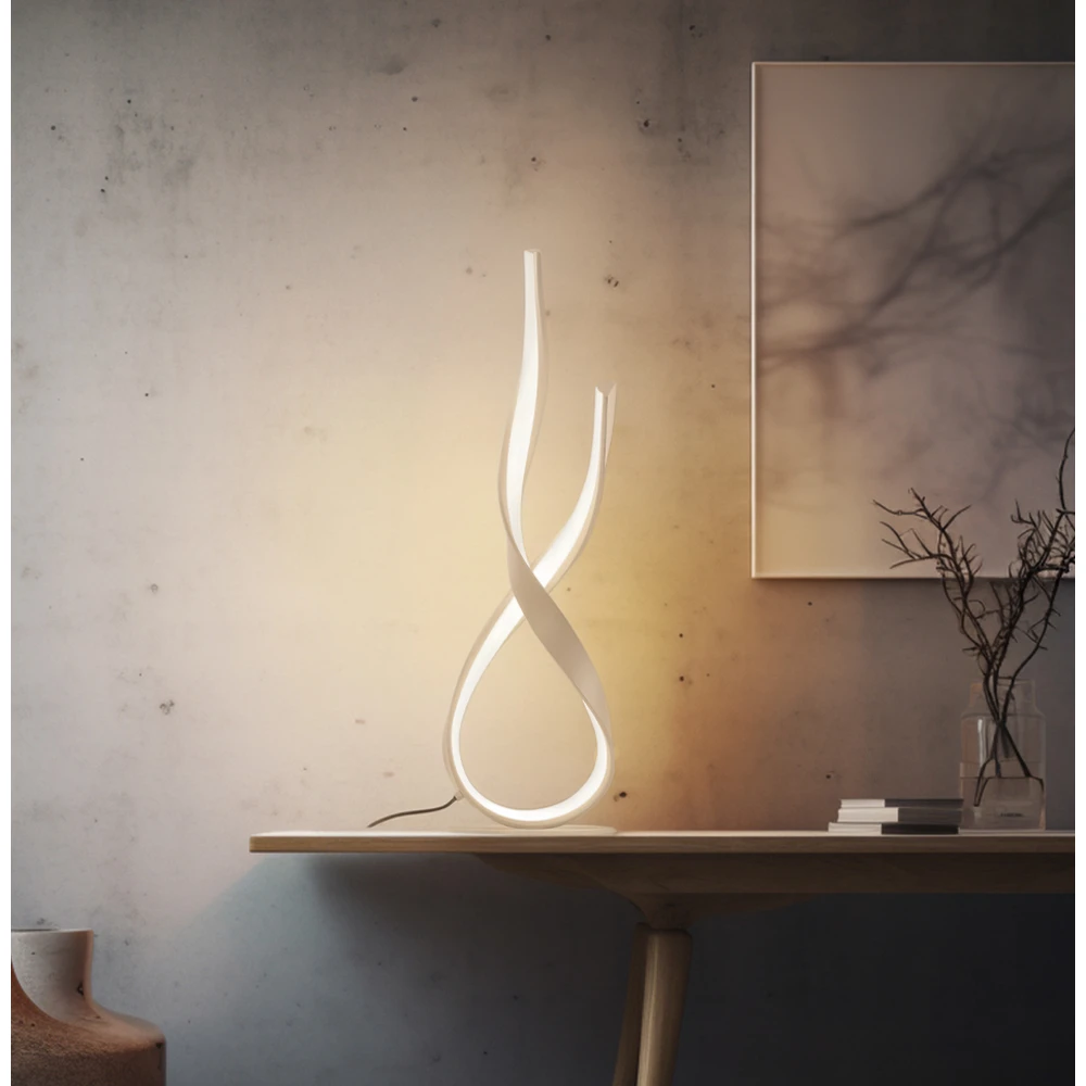 LED Φωτιστικό Επιτραπέζιο Μπεζ Non-Dimmable 21W Ribbon Viokef