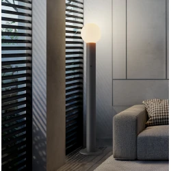 LED Φωτιστικό Δαπέδου Από Γυαλί Μαύρο 22W Dimmable - Ratu - Viokef