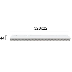 Linear Antiglare Λευκό L:328 2 CCT Magnetic (dimmable) - VIOKEF