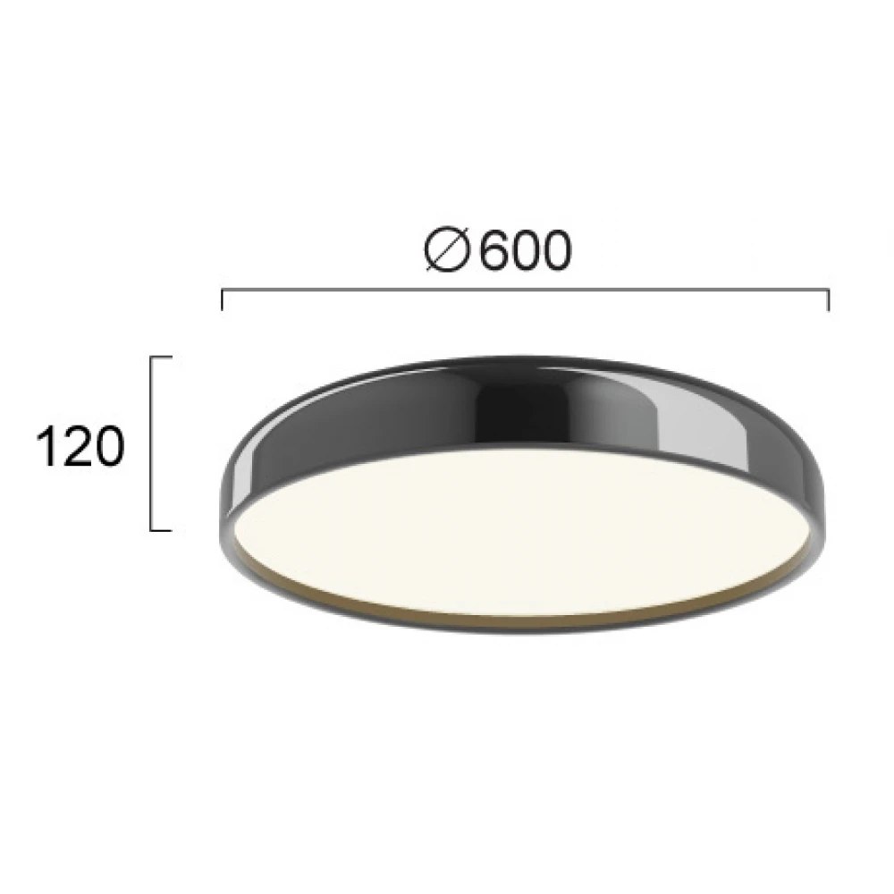 LED Οροφής Μαύρο 60W 3000K Non-Dimmable Alensa - Viokef