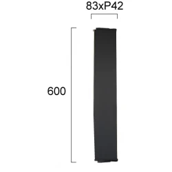 LED Φωτιστικό Τοίχου Εξωτερικού Χώρου H:600 17W IP44 Μαύρο Arizona - VIOKEF