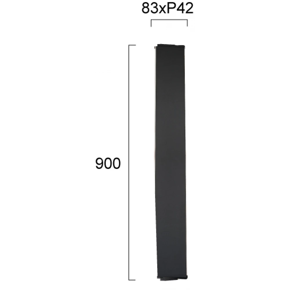 LED Φωτιστικό Τοίχου Εξωτερικού Χώρου H:900 24W IP44 Μαύρο Arizona - VIOKEF