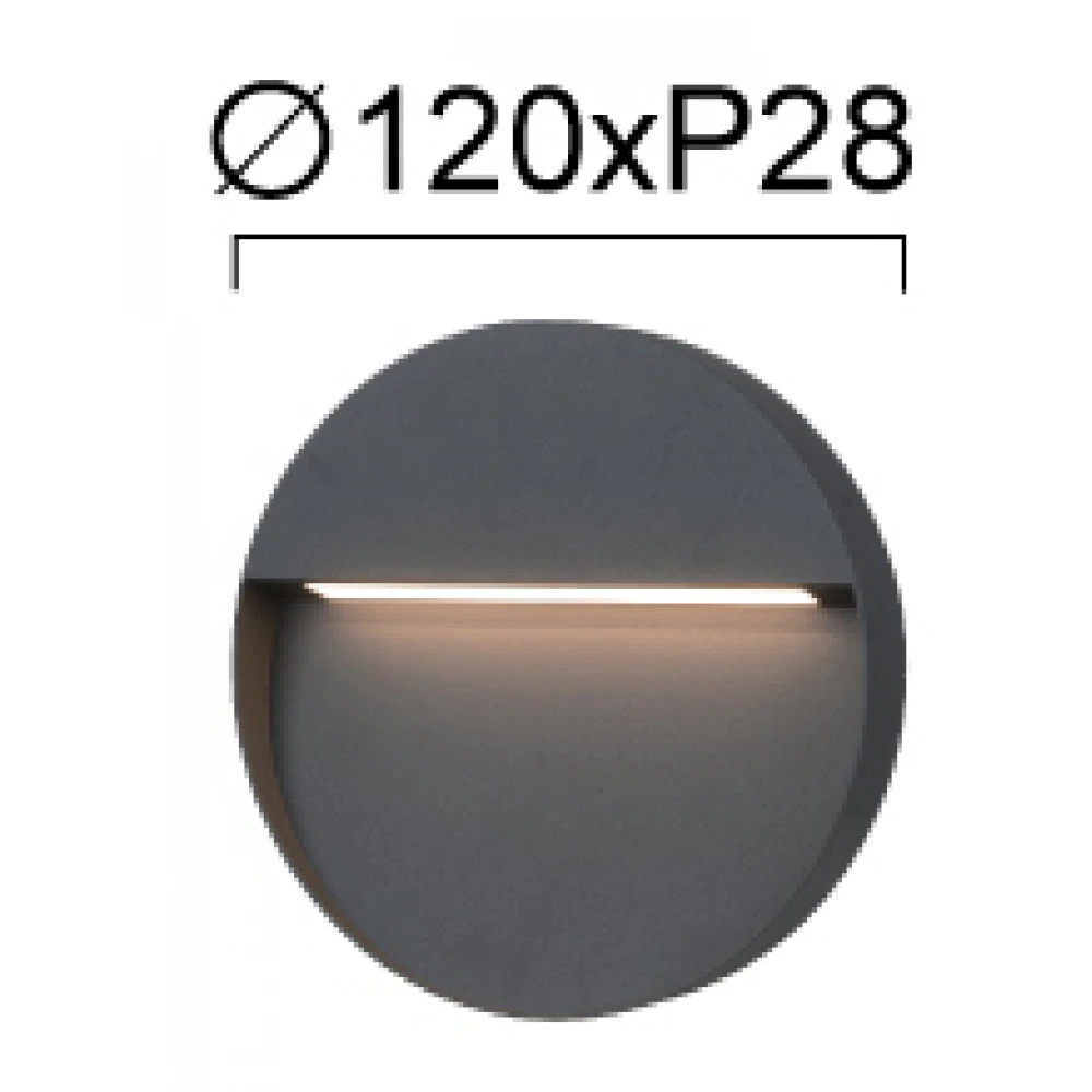 ΕΠΙΤΟΙΧΙΟ ΦΩΤΙΣΤΙΚΟ ΕΞΩΤΕΡΙΚΟΥ ΧΩΡΟΥ 4W 3000K ROUND LESA VIOKEF