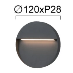 ΕΠΙΤΟΙΧΙΟ ΦΩΤΙΣΤΙΚΟ ΕΞΩΤΕΡΙΚΟΥ ΧΩΡΟΥ 4W 3000K ROUND LESA VIOKEF