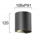 Aπλίκα Aνθρακί LED 3W IP65 L:106 Round Greg - Viokef