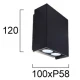 LED Απλίκα Σε Μαύρο Χρώμα 10W 3000K 2/W Sylvio - Viokef