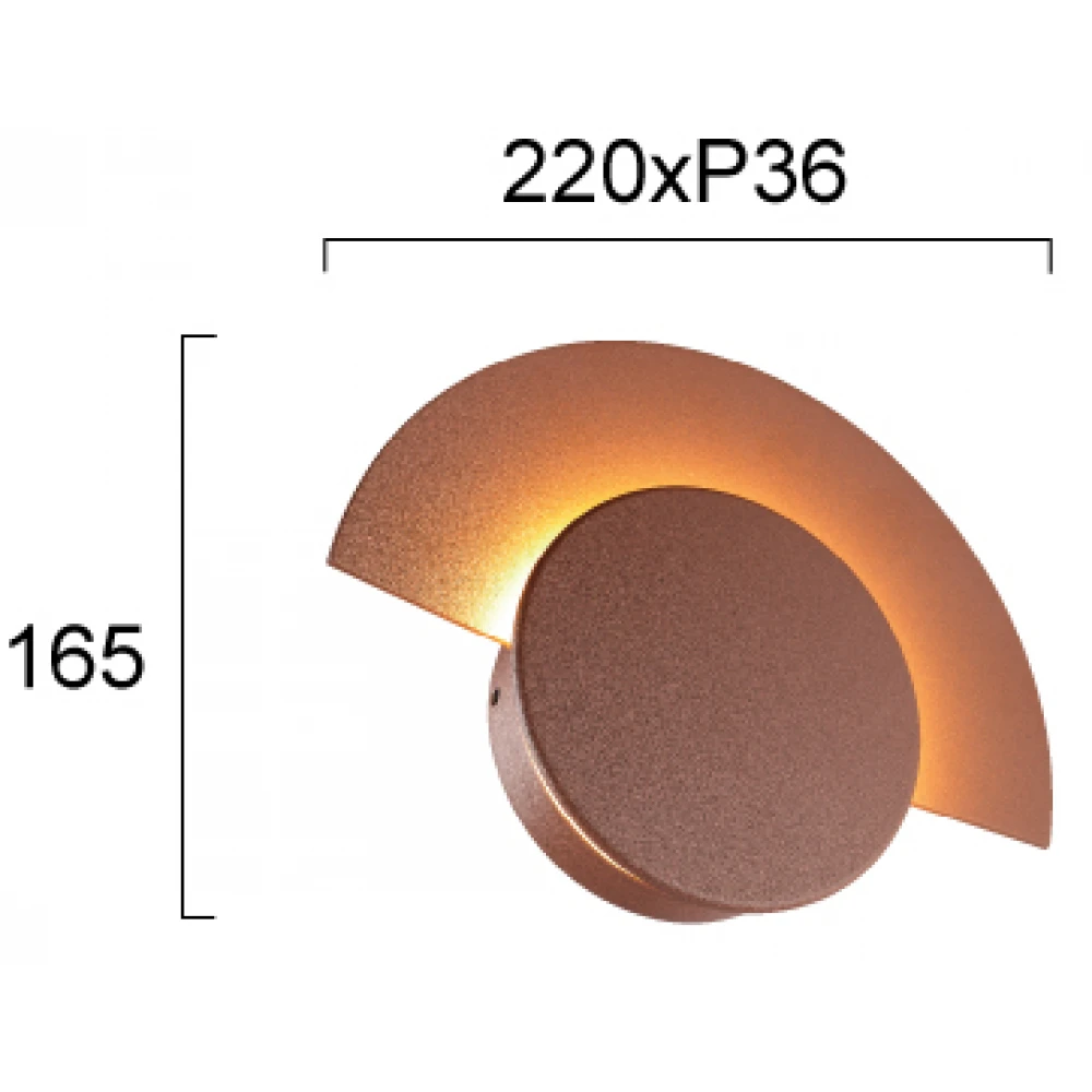 LED Φωτιστικό Τοίχου Εξωτερικού Χώρου 10W IP54 Καφέ Sunrise - VIOKEF