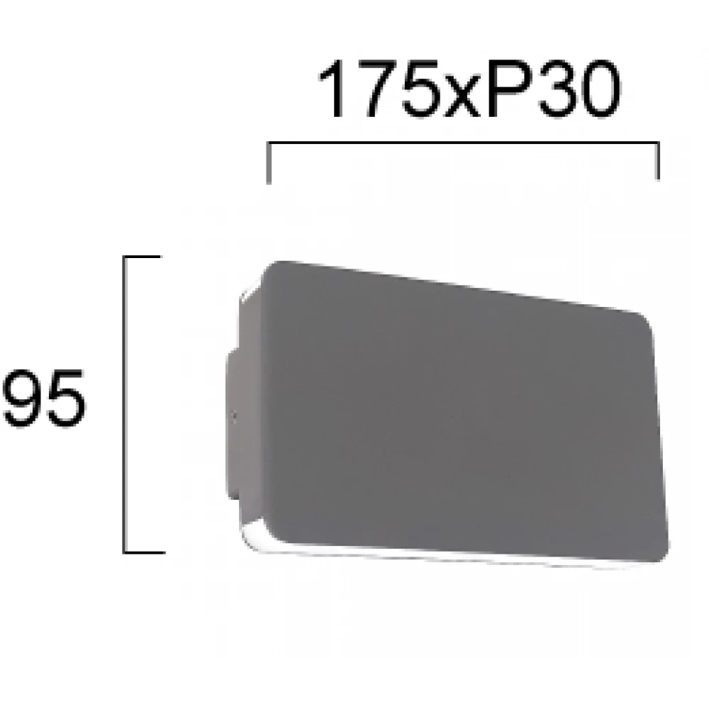 Aπλίκα Aνθρακί LED 10W IP65 L:175 Tilly - Viokef
