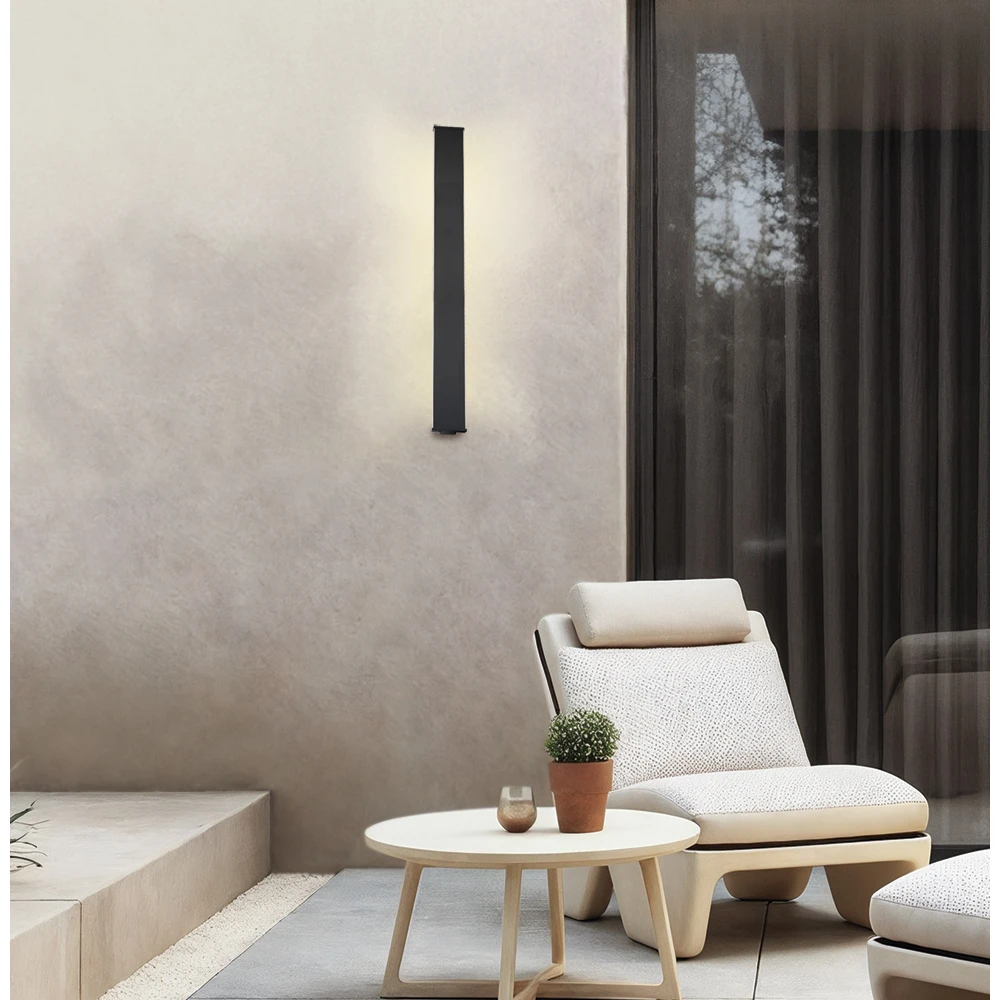 LED Φωτιστικό Τοίχου Εξωτερικού Χώρου H:900 24W IP44 Μαύρο Arizona - VIOKEF