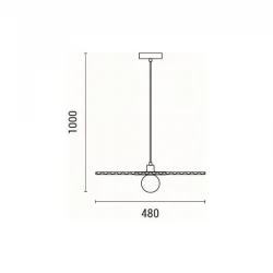 ΦΩΤΙΣΤΙΚΟ ΚΡΕΜΑΣΤΟ  ΜΕΤΑΛΛΟ - ΥΦΑΣΜΑ  G9 MAX 10W 480X1000mm ΜΑΥΡΟ ARTE ILLUMINA PIRUETTE