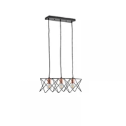 ΦΩΤΙΣΤΙΚΟ ΚΡΕΜΑΣΤΟ ΜΕΤΑΛΛΟ 3ΦΩΤΟ 3XE27 Max 15w 517X175X1240mm ΜΑΥΡΟ ARTE ILLUMINA BRAWCK