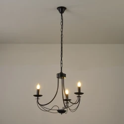ΦΩΤΙΣΤΙΚΟ ΚΡΕΜΑΣΤΟ ΜΕΤΑΛΛΟ 3ΦΩΤΟ 3XE27 Max 15w 470X600mm ΜΑΥΡΟ ΔΙΑΦΑΝΕΣ ΓΥΑΛΙ ARTE ILLUMINA KRISTALLO