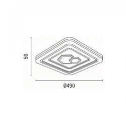 ΠΛΑΦΟΝΙΕΡΑ LED 60W 5220Lm 3000K Φ50 3CCT 3000-4000-6500K 490x50mm ΛΕΥΚΟ ARTE ILLUMINA MOTIVO