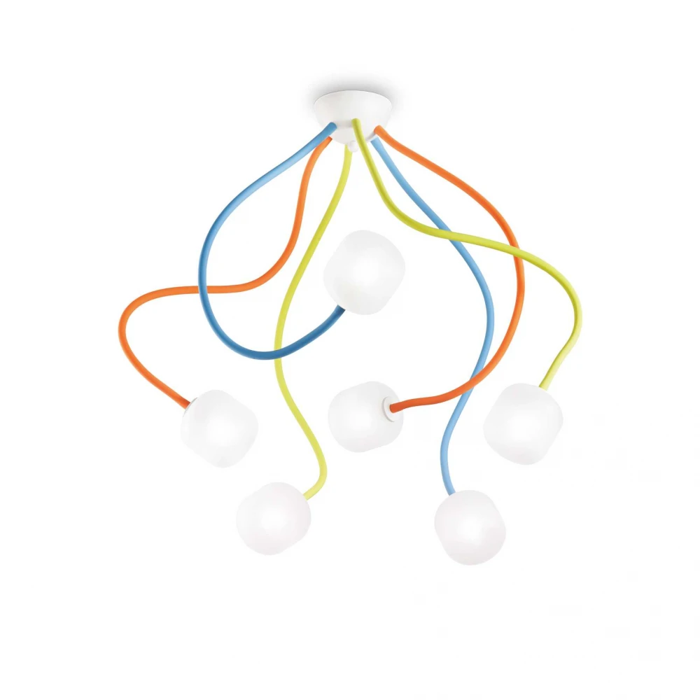 Γυάλινη Πλαφονιέρα Πολύχρωμη 6xG9 Octopus pl6 - IDEAL LUX