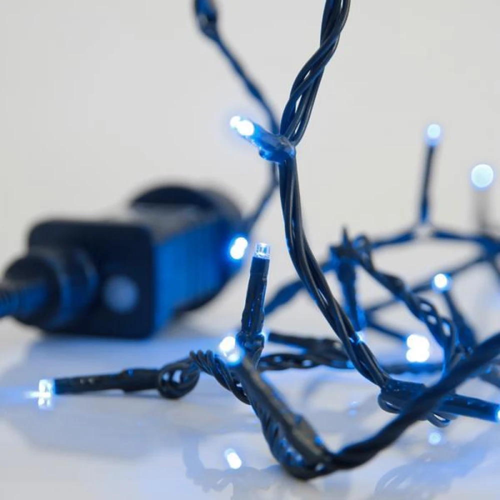 ΣΕΙΡΑ 240 LED ΜΕ 8 ΠΡΟΓΡΑΜΜΑΤΑ & ΜΝΗΜΗ,ΠΡΑΣΙΝΟ PVC ΚΑΛΩΔΙΟ, ΜΠΛΕ LED, ΑΝΑ 5cm ΙΡ44 Magic Christmas