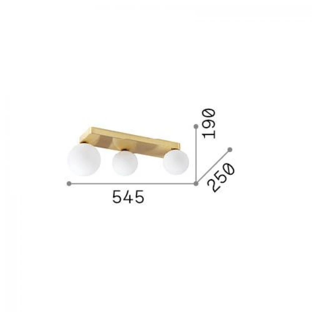 Φωτιστικό Τοίχου Χρυσό Με Οπάλ Γυαλί 3xG9 Penta pl3 - Ideal Lux