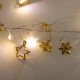Σειρά Με 20 MINI LED Και Διακοσμητικα Αστέρια,Μπαταρίας Με Χάλκινο Καλώδιο-Θερμό Λευκό IP20