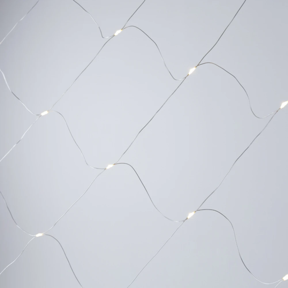 Κουρτίνα Δίχτυ 150 Mini LED 2x2.5m Επεκτεινόμενη Με Διάφανο Καλώδιο Θερμό Λευκό IP44  Magic Christmas