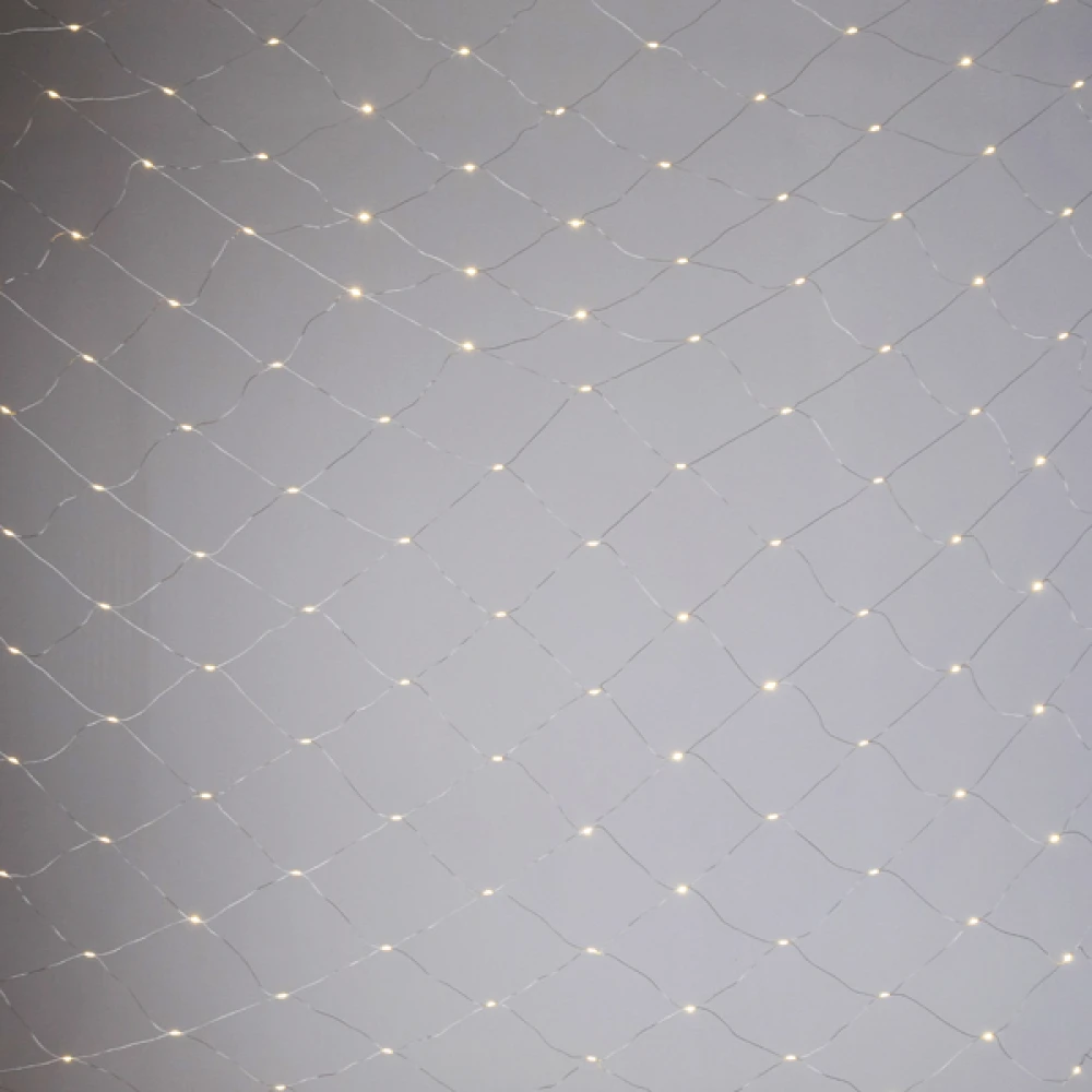 Κουρτίνα Δίχτυ 150 Mini LED 2x2.5m Επεκτεινόμενη Με Διάφανο Καλώδιο Θερμό Λευκό IP44  Magic Christmas