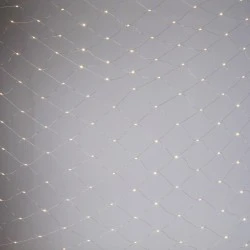 Κουρτίνα Δίχτυ 150 Mini LED 2x2.5m Επεκτεινόμενη Με Διάφανο Καλώδιο Θερμό Λευκό IP44  Magic Christmas