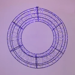 ΣΤΕΦΑΝΙ 38cm, 720 LED, 12V ΜΕΤΑΣΧΗΜΑΤΙΣΤΗ, TIMER, ΜΑΥΡΟΣ ΜΕΤΑΛΛΙΚΟΣ ΣΚΕΛΕΤΟΣ, ΑΣΗΜΙ ΧΑΛΚΙΝΟ ΚΑΛΩΔΙΟ, ΜΩΒ LED, ΠΡΟΕΚΤΑΣΗ ΠΑΡΟΧΗΣ 5m, IP44