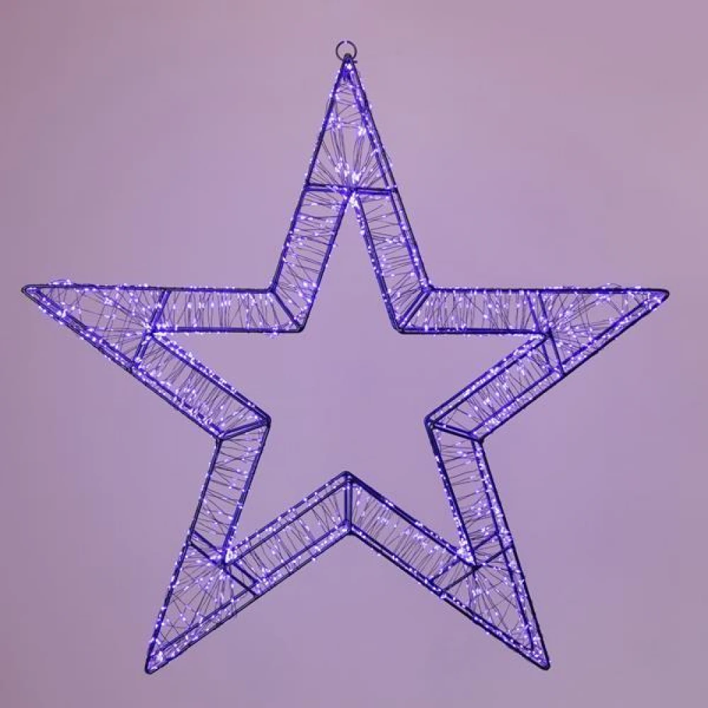 ΑΣΤΕΡΙ ΦΩΤΙΖΟΜΕΝΟ 50cm, 1200 LED, 12V ΜΕΤΑΣΧΗΜΑΤΙΣΤΗ, TIMER, ΜΑΥΡΟΣ ΜΕΤΑΛΛΙΚΟΣ ΣΚΕΛΕΤΟΣ, ΑΣΗΜΙ ΧΑΛΚΙΝΟ ΚΑΛΩΔΙΟ, ΜΩΒ LED, ΠΡΟΕΚΤΑΣΗ ΠΑΡΟΧΗΣ 5m, IP44
