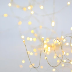 ΣΕΙΡΑ, 300 MINI LED, ΣΤΑΘΕΡΟ ΜΕ ΑΣΗΜΙ ΧΑΛΚΙΝΟ ΚΑΛΩΔΙΟ, ΘΕΡΜΟ ΛΕΥΚΟ LED ΑΝΑ 10cm, ΠΡΟΕΚΤΑΣΗ ΠΑΡΟΧΗΣ 5m, ΙΡ44