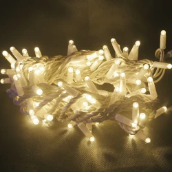 ΛΑΜΠΑΚΙΑ 100 LED ΣΕ ΣΕΙΡΑ ΘΕΡΜΟ ΛΕΥΚΟ ΚΑΟΥΤΣΟΥΚ ΑΝΑ 10mm 220 - 240V AC ΜΕ ΔΥΝΑΤΟΤΗΤΑ ΕΠΕΚΤΑΣΗΣ MAX 20 ΣΕΤ & ΚΑΛΩΔΙΟ ΠΡΑΣΙΝΟ 1.5m IP65 ACA