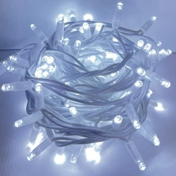 ΛΑΜΠΑΚΙΑ 100 LED ΣΕ ΣΕΙΡΑ ΨΥΧΡΟ ΛΕΥΚΟ ΚΑΟΥΤΣΟΥΚ ΑΝΑ 10mm ΑΝΤΑΠΤΟΡΑ 31VDC ΜΕ ΔΥΝΑΤΟΤΗΤΑ ΕΠΕΚΤΑΣΗΣ MAX 20 ΣΕΤ & ΚΑΛΩΔΙΟ ΠΡΑΣΙΝΟ 1.5m IP44 ACA