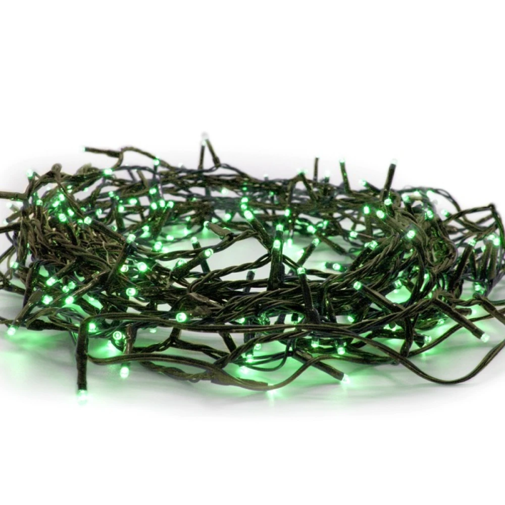 Χριστουγεννιάτικα λαμπάκια LED 100 LED Θερμό Πράσινο Λευκό 5m Καουτσούκ, IP44 ACA