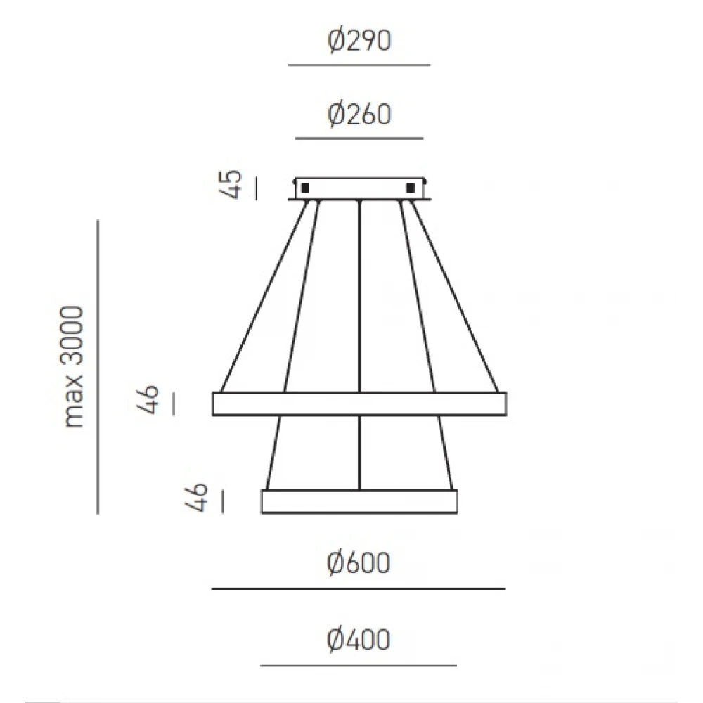 LED Κρεμαστό Φωτιστικό Αλουμινίου Δίφωτο Κυκλικό Χρυσό 100W CRISEIDE S/2P - GEA LUCE