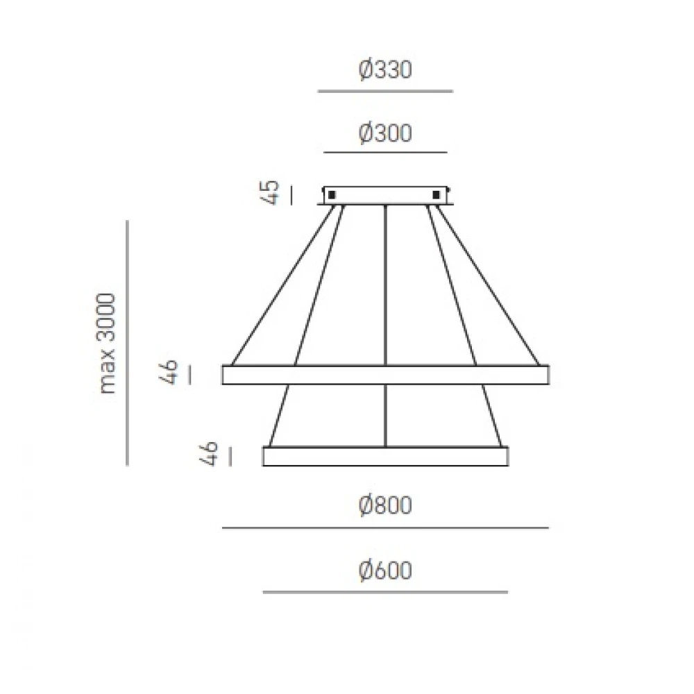 LED Κρεμαστό Φωτιστικό Αλουμινίου Δίφωτο Κυκλικό Λευκό 140W CRISEIDE S/2G - GEA LUCE