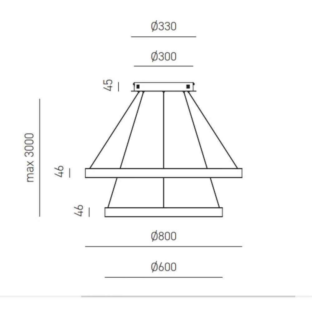LED Κρεμαστό Φωτιστικό Αλουμινίου Δίφωτο Κυκλικό Χρυσό 140W CRISEIDE S/2G - GEA LUCE