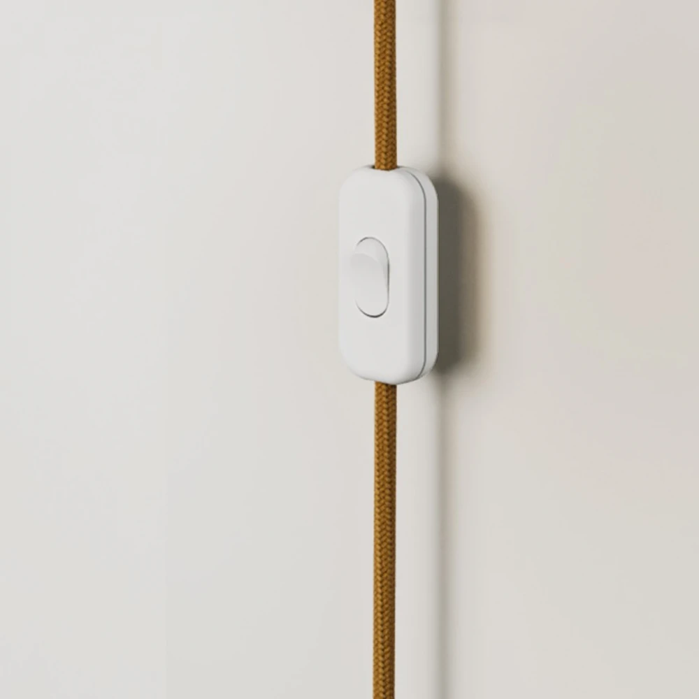 Ξύλινο Φωτιστικό Τοίχου με Κρεμαστό Μεταλικό Λευκό Ντουί Με Λάμπα