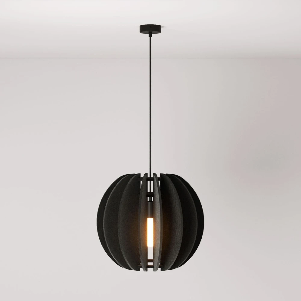 Κρεμαστό φωτιστικό με ελλειπτικό αμπαζούρ LAMPSHHADE Μαύρο - Made in Italy - Creative Cables