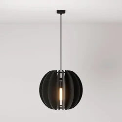 Κρεμαστό φωτιστικό με ελλειπτικό αμπαζούρ LAMPSHHADE Μαύρο - Made in Italy - Creative Cables