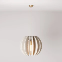 Κρεμαστό φωτιστικό με ελλειπτικό αμπαζούρ LAMPSHHADE Μπεζ - Made in Italy - Creative Cables