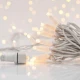 100 LED Σε Σειρά Και 3 Επέκτάσεις Ως 9 Σετ, Λευκό Καλώδιο Καουτσουκ, Θερμό Λευκό Led Αδιάβροχα IP65