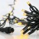 100 LED Σε Σειρά Με 3 Επέκτάσεις Ως 9 Σετ, Καουτσούκ Πράσινο Καλώδιο Αδιάβροχα IP65 - Θερμό Λευκό 
