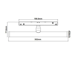 ΜΑΥΡΟ ΜΑΤ ΜΑΓΝΗΤΙΚΟ ΦΩΤΙΣΤΙΚΟ 48V DC 6W 4000K 600LM 150° Χ 100° OSRAM RA90 Φ28Χ300MM