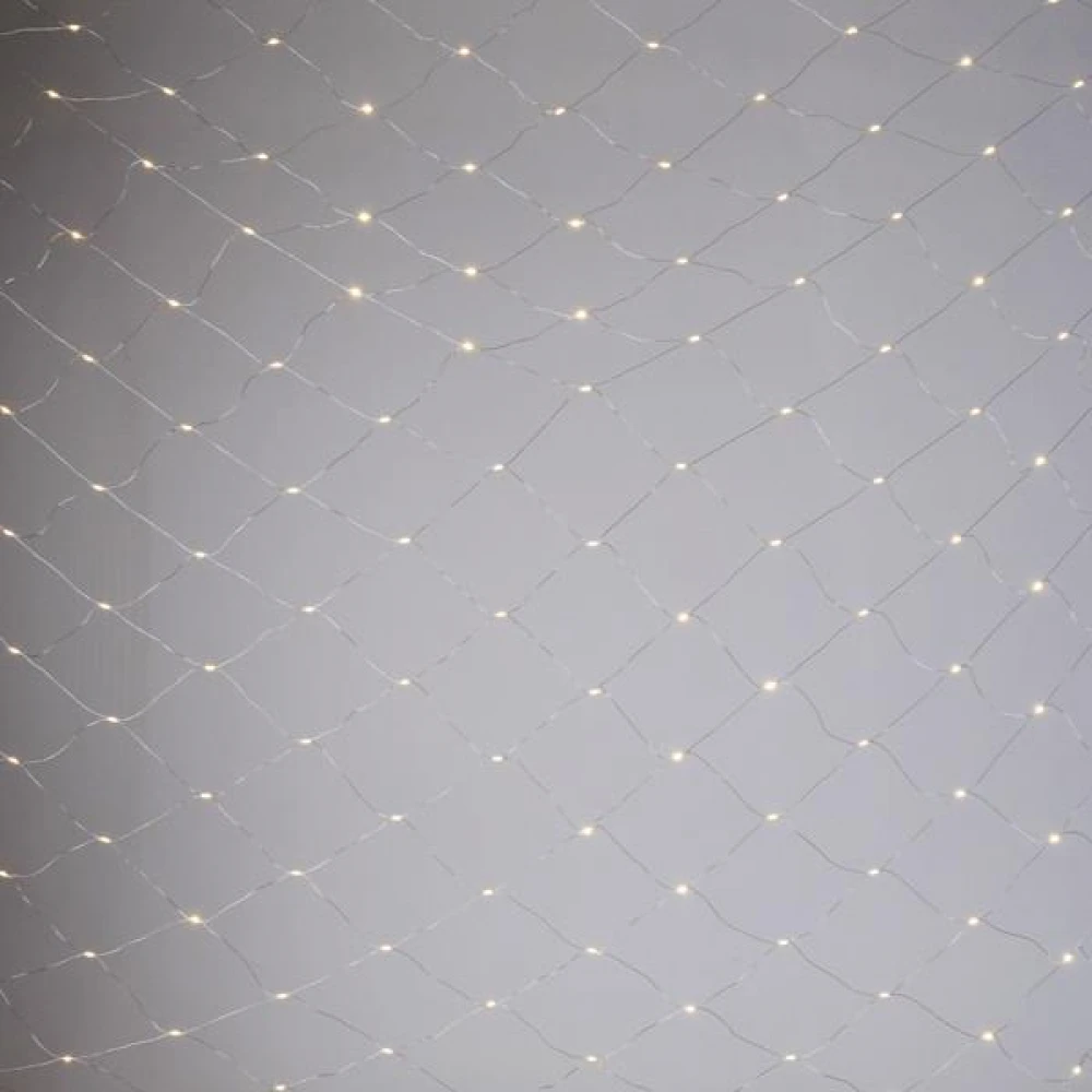 Κουρτίνα Δίχτυ 1560 Mini LED 4*3,5m Επεκτεινόμενη Με Διάφανο Πλακέ Καλώδιο Θερμό Λευκό IP44  Magic Christmas