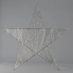 ΑΣΤΕΡΙ ΦΩΤΙΖΟΜΕΝΟ 78cm, 240 LED, ΜΕΤΑΣΧΗΜΑΤΙΣΤΗ, ΑΣΗΜΙ ΜΕΤΑΛΛΙΚΟΣ ΣΚΕΛΕΤΟΣ, ΑΣΗΜΙ ΧΑΛΚΙΝΟ ΚΑΛΩΔΙΟ, ΘΕΡΜΟ ΛΕΥΚΟ LED, IP44
