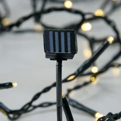 ΣΕΙΡΑ ΜΕ 96 LED 5mm, ΗΛΙΑΚΟ ΣΥΛΛΕΚΤΗ ME AIΣΘΗΤΗΡΑ ΦΩΤΟΣ ΚΑΙ ΠΡΑΣΙΝΟ PVC ΚΑΛΩΔΙΟ, ΘΕΡΜΟ ΛΕΥΚΟ LED IP44