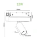 ΜΑΥΡΟ ΜΑΤ ΜΑΓΝΗΤΙΚΟ ΣΠΟΤ 48V DC 12W 3000K 750LM 36° OSRAM RA90 Φ50*110MM