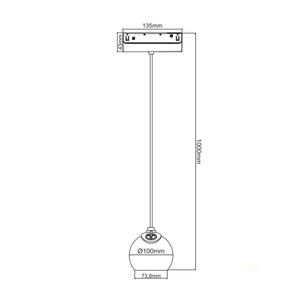 ΑΣΠΡΟ ΜΑΤ ΜΑΓΝΗΤΙΚΟ ΚΡΕΜΑΣΤΟ ΦΩΤΙΣΤΙΚΟ 48V DC 12W 3000K 1000LM 36° OSRAM RA90 Φ100*134MM