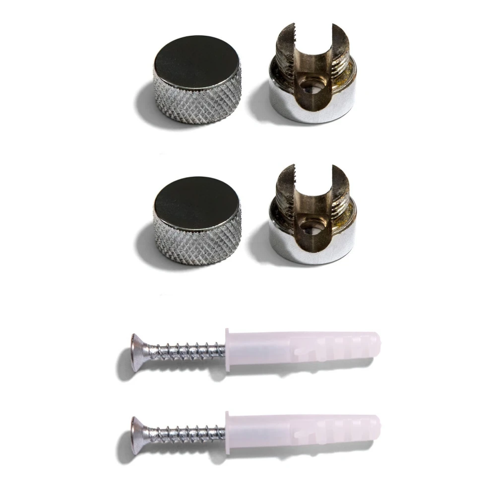 Μεταλλικό Στήριγμα Τοίχου Sarè για υφασμάτινο Καλώδιο - σετ 2 τεμαχίων - Χρώμιο - Creative Cables