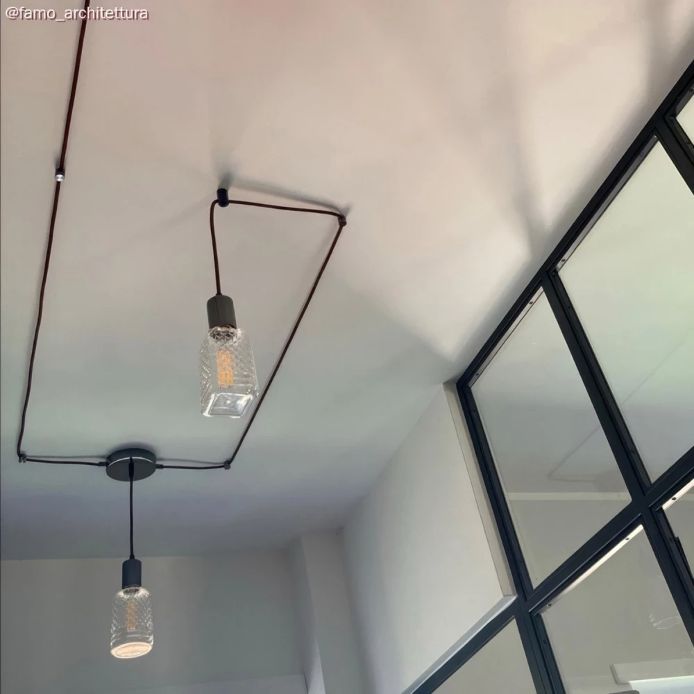 Μεταλλικό Στήριγμα Τοίχου Sarè για υφασμάτινο Καλώδιο - σετ 2 τεμαχίων - Ανθρακί - Creative Cables